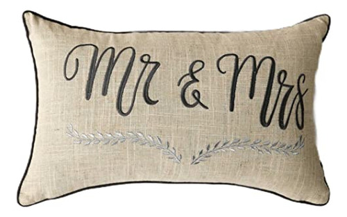Funda De Cojín Decorativa Bordada Con Texto En Forma De Seño