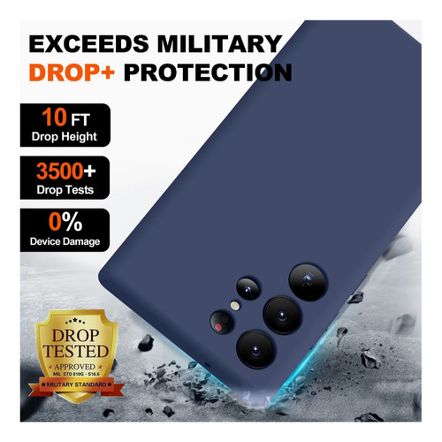 Case Funda Soft Premium Azul Para Samsung S22 Ultra + Micas