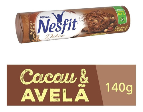 Imagem 1 de 5 de Biscoito Cacau E Avelã Delice Nesfit 140grs.