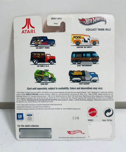 Hot Wheels Atari Pong Custom `52 Chevy Escala 1:64 (Usado)