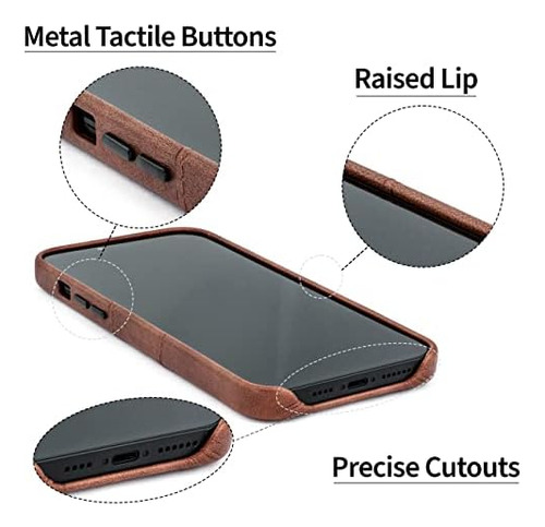 Funda Dockem Para iPhone 14 Pro Shockpr Leather Wallet Brown