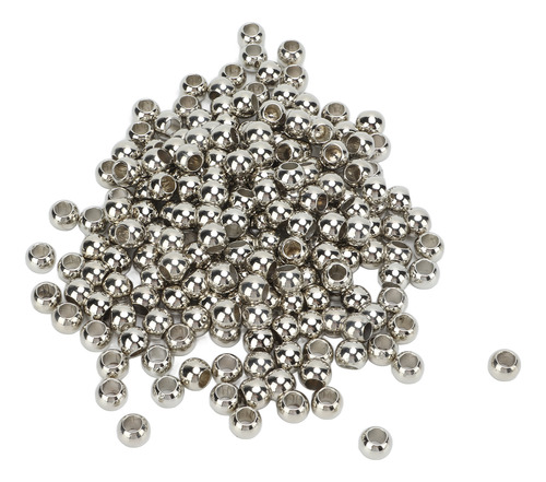 Perlas Espaciadoras Redondas Plateadas, 200 Unidades, Agujer