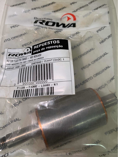 Rotor Y Eje P70 C/rosca Rowa Sfl 20 Y Press 20 Repuesto