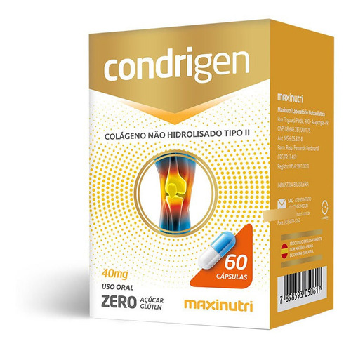 Condrigen (colágeno Tipo Ii) 40mg 60 Cápsulas - Maxinutri