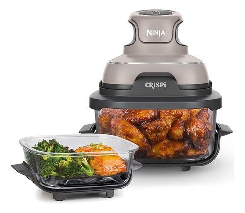 Air Fryer Portátil Ninja Crispi 4 Em 1 1500w Com Recipientes De Vidro, 3.6l E 1.4l, Assa, Reaquece, Air Fry E Recrisp, Vai Ao Micro-ondas, Freezer E Lava Louças.