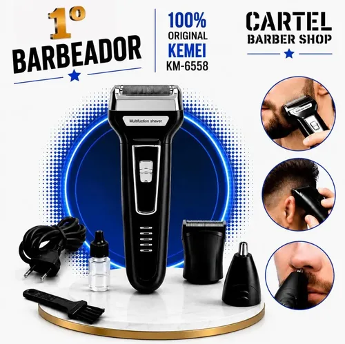Maquina Aparador Depilador Cortar Pelos Nariz Rosto Corpo Barba E Cabelo Precisao Estilo 3 Em 1 Kemei