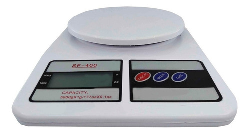 Imagen 2 de 2 de Balanza de cocina digital Electronic SF-400 pesa hasta 5kg blanca