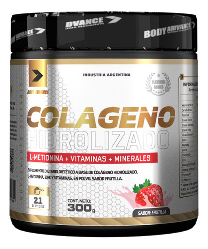 Colágeno Hidrolizado Body Advance 300gr- Vitaminas Minerales