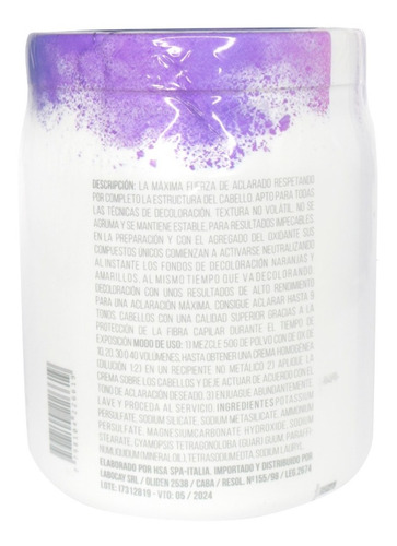 Polvo Decolorante Plasma Tonalizador Aclara 9 Tonos 500grs