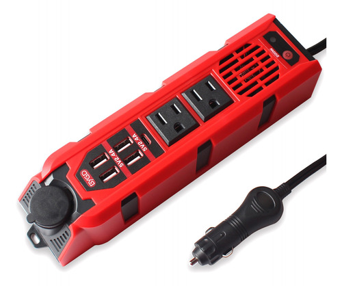 Inversor De Corriente Coche 12v A 110v 200w 2 Ca Y 4 Usb