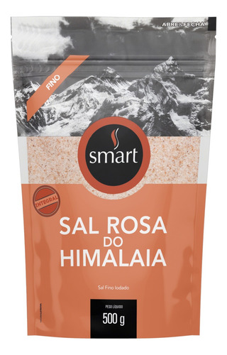 Sal rosa do himalaia fino Smart Sal em pouch sem glúten 500 g 