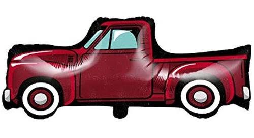 Globo De Mylar Con Forma De Camión Rojo Vintage Convertible 