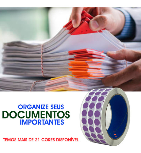 Etiqueta Bolinha Roxa 10mm - Cartela Com 1000 Etiquetas Cor Roxo
