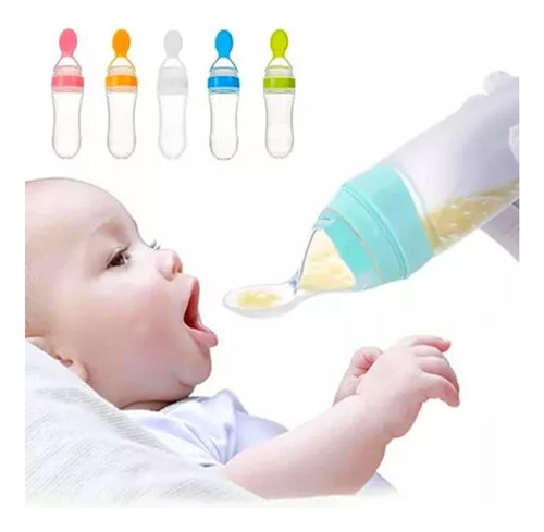 Cuchara Dosificadora Alimentos Bebe Mamadera 90 Ml Silicona