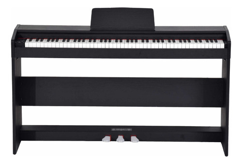 Piano Digital 88 Teclas Con Martillo De Peso Progresivo Teclado Eléctrico Musical Joy Wp883h Sensitivo 7 Octavas Con Mueble 3 Pedales - Negro