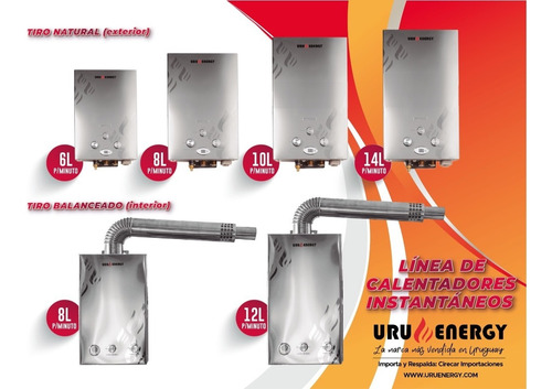 Imagen 10 de 10 de Calentador A Supergas Instantáneo Uruenergy 8 Lt Balanceado