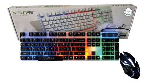 Combo Gamer Xt-580 Teclado Mouse Retroiluminado Led Usb Color del teclado Negro