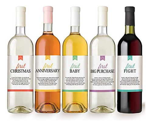 Etiquetas De La Botella De Vino Para El Regalo De Boda Hitos