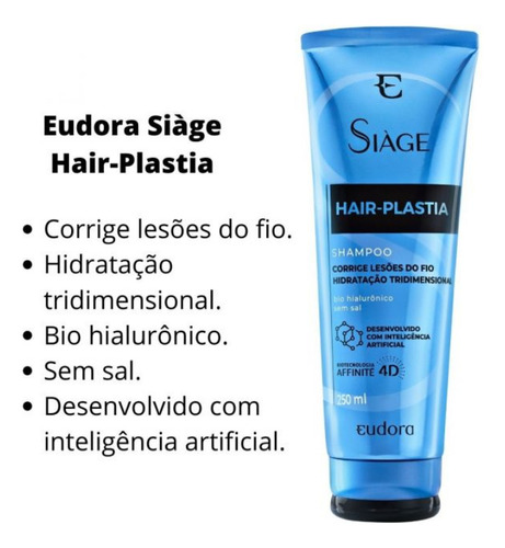 Plástica Capilar Eudora Siàge Hair-Plastia restauração de 450mL 450g