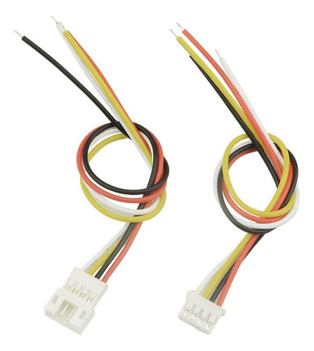 5 X Conector Jst Micro 4 Pines Par Macho Y Hembra Cable 20cm Color Negro