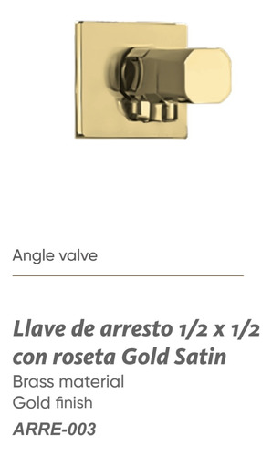 Geu Llave Arresto Para Baño Gold-dorada Sat 1/2x1/2 Arre-003