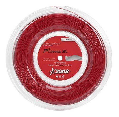 Corda Zons P³ Tornado 16l - 1.25 Mm - Vermelha