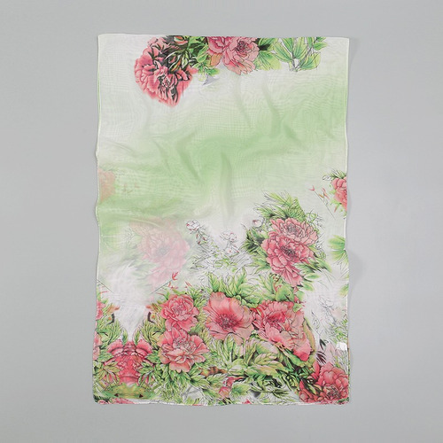 Pañuelo De Seda Con Estampado De Hiyab, Diadema Y Flor De Pe