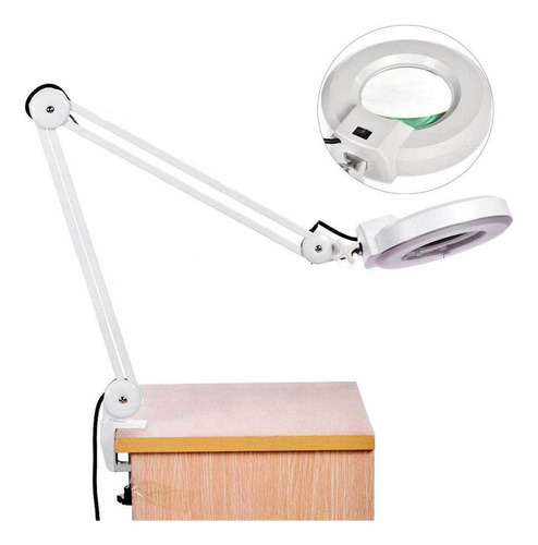 Lupa Estetica Luminaria Led Garra Articulavel Mesa Clinica