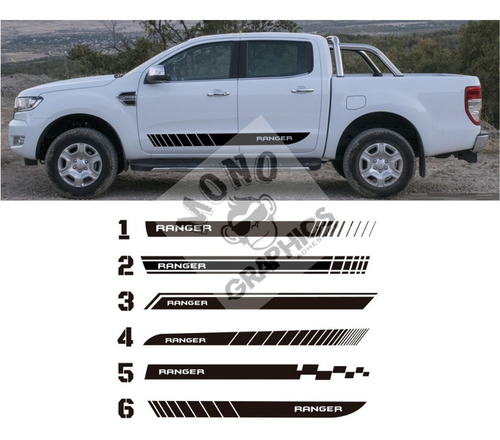 Stickers Ford Ranger Franjas