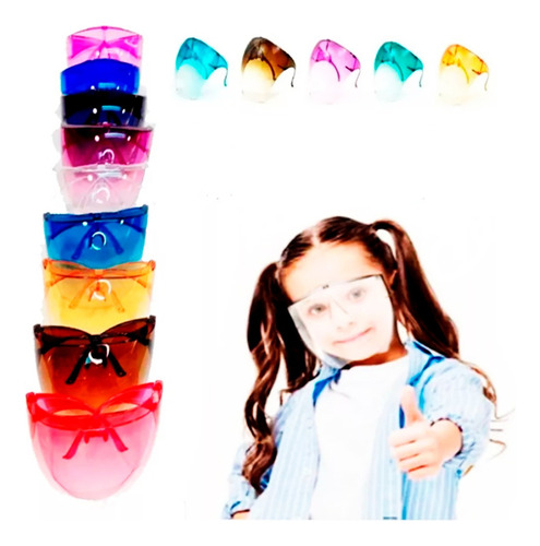 Careta Colores Rígida Para Niños Protección De Cara Completa Color Naranja Claro