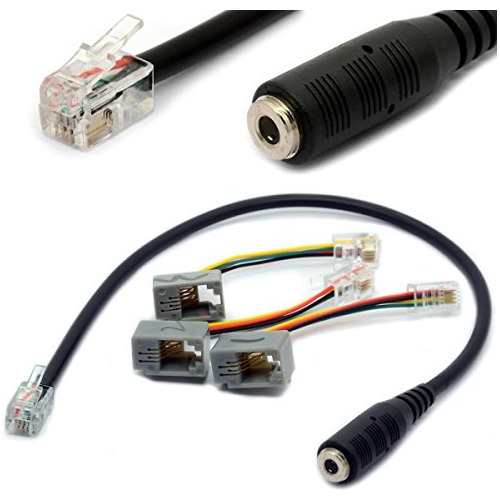 Cable Adaptador De Auriculares Hembra De 3.5 Mm Rj9/rj1...