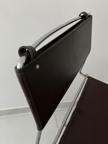 Banqueta Vivendi Cuero Cromado Plateado