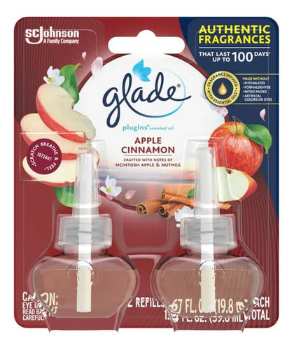 Glade Aceite Esencial 2 Refills 39.6ml Manzana Canela