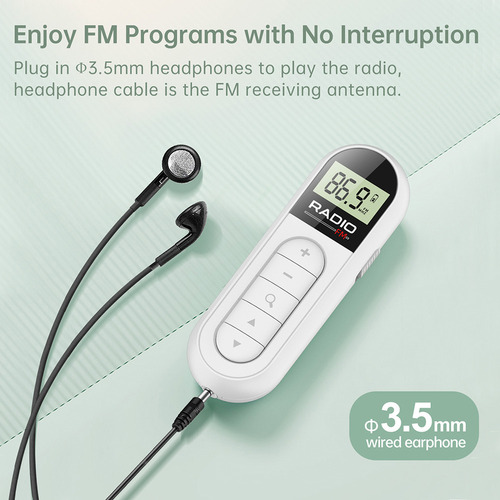 Rádio Fm Mini Pocket Clip Radio Com Fone De Ouvido