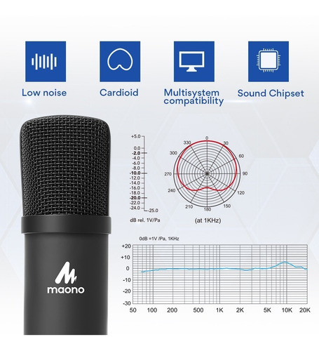 Kit Microfono Condensador Usb Y Auriculares Maono Au-a04h