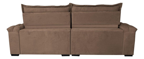 Sofá Retrátil 2,55m Cama Inbox Big Fresh. Com Softgel d40 Cor Castor