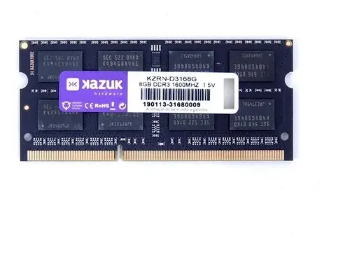 Memória Notebook Kazuk 8gb - 1600 Mhz Ddr3l Ram | MercadoLivre