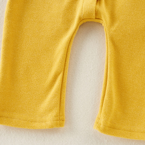 Body De Manga Larga De Algodón De Colores Sólidos Para Bebé Amarillo 6-9 M