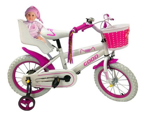 Bicicleta Rosada Para Nena Rodado 14 Con Armado Gratis