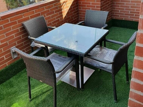 Elegante Comedor Rattan Sintético, Exteriores, Jardín