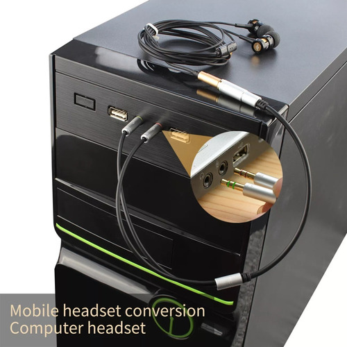 Imagen 9 de 9 de Adaptador De Micrófono Y Audífonos Para Pc - De Trrs A Trs