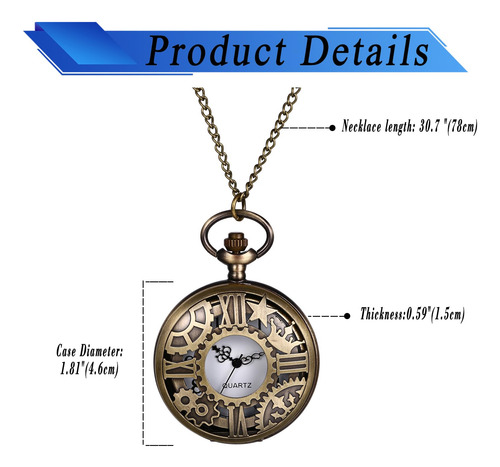 Reloj De Bolsillo Jewelrywe Stempunk Colgante Para Hombres M Color