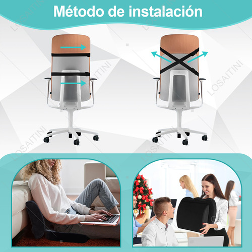 Losaitini Cojín De Asiento Y Almohada De Apoyo Lumbar Extraíble Diseño En Forma De U De Espuma Viscoelástica Dimensiones Del Cojín Del Asiento 6x35x46 Cm Dimensiones De La Almohada Lumbar10 X31x32 Cm