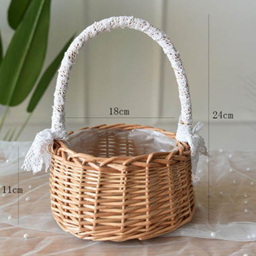 Cesta De Almacenamiento De Ratán Fresco De 3 Uds Con Asas,