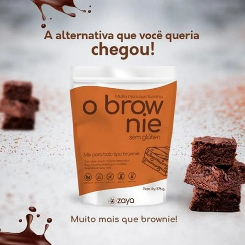 Imagem 6 de 8 de Mix Para Bolo Tipo Brownie Zaya Sem Glúten 576 G Vegano