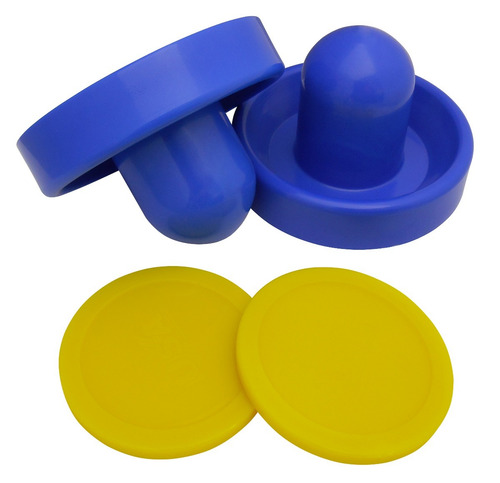 Imagen 1 de 2 de Manoplas Azules Y 2 Discos Profesionales Mesa De Air Hockey