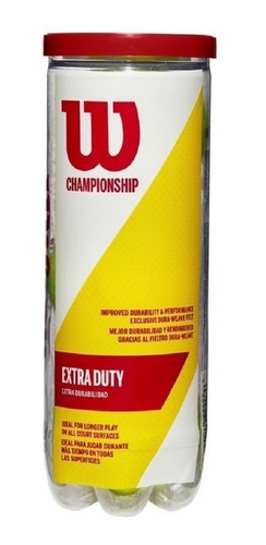 Imagen 1 de 4 de Tenis Center Pelotas Wilson Championship Tubo X 3 20% Off