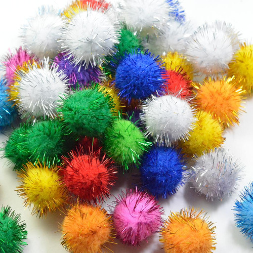 50 Piezas De Pompones Para Manualidades Y Pompones Borrosos,