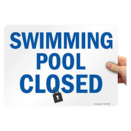 10 X 14 Inch Swimming Pool Closed Metal Sign With...