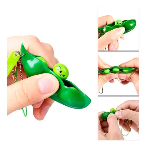 Chaveiro Ervilhas Anti Stress Relax Feijão Fidget Toy Pop It